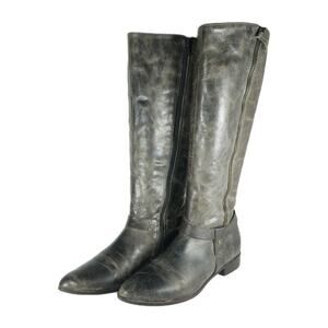 Matisse Women's Wilmer US 8M Gray Distressed Leather Zip Knee High Riding Boots